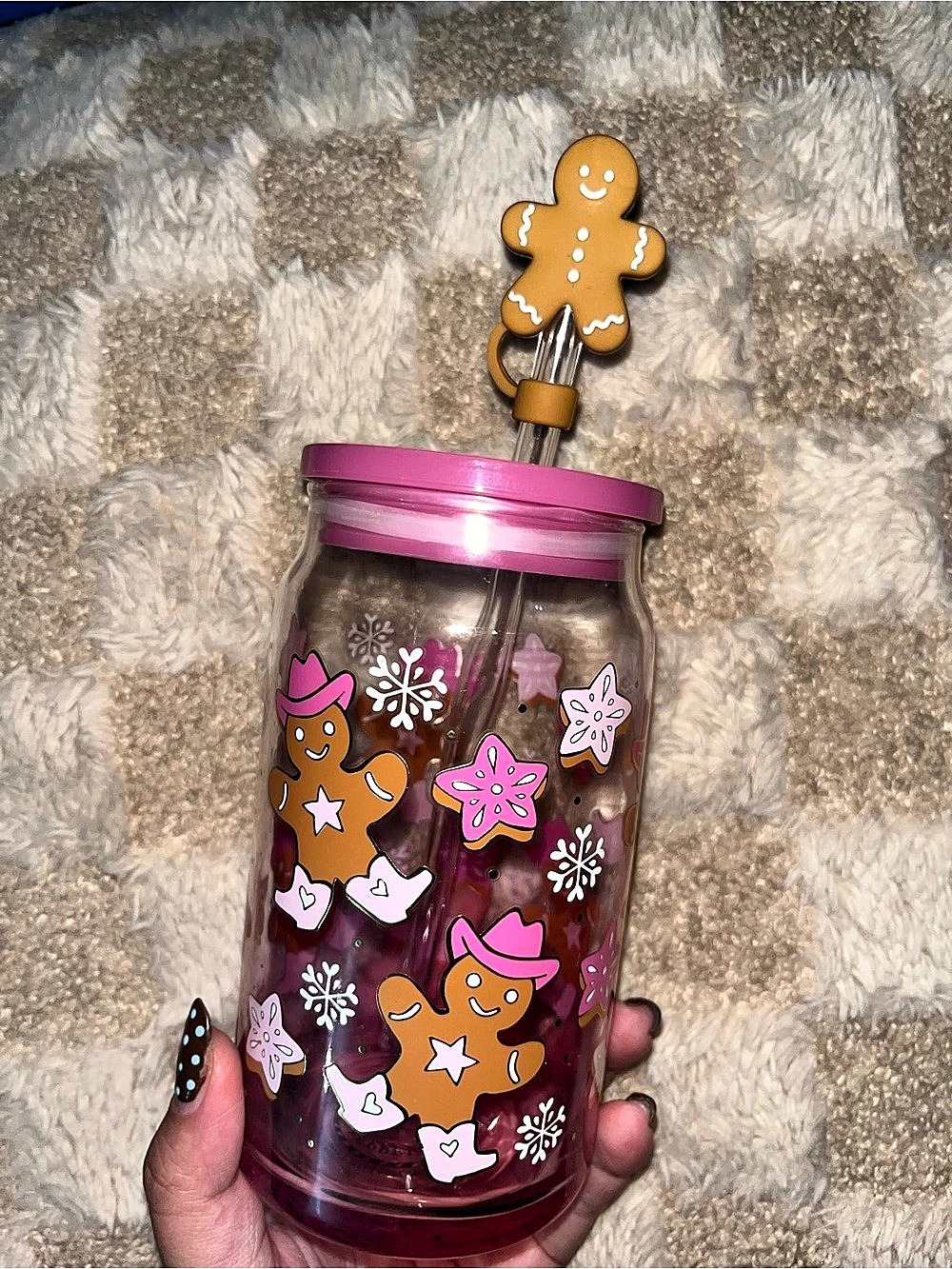Pink & Brown Gingerbread Tumbler